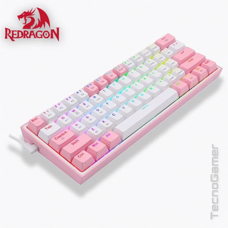 Teclado REDRAGON FIZZ PRO WHITE-PINK RGB