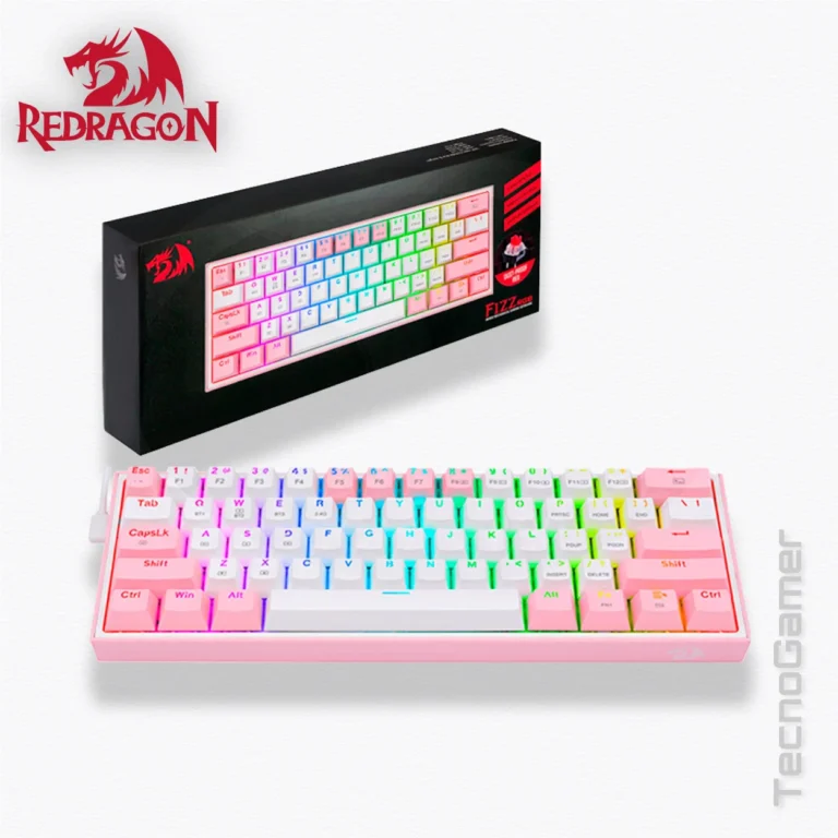 Teclado REDRAGON FIZZ PRO WHITE-PINK RGB