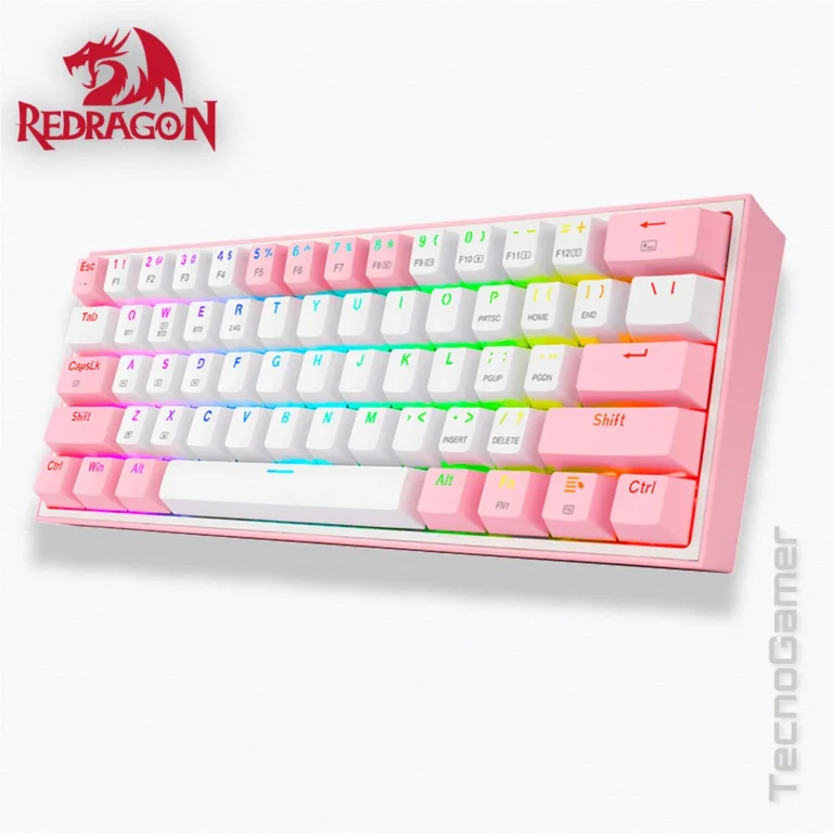 Teclado REDRAGON FIZZ PRO WHITE-PINK RGB