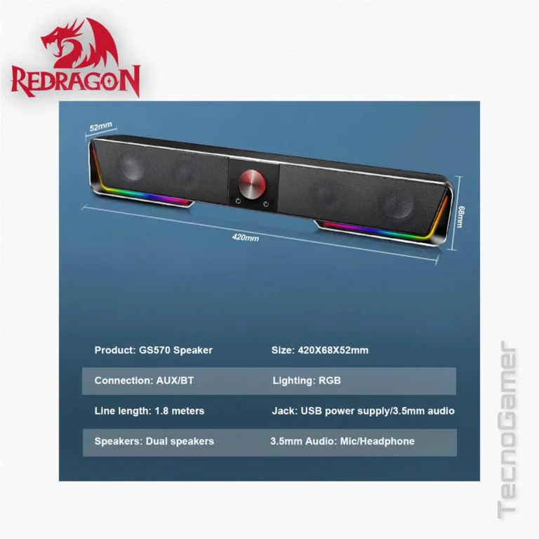 Parlante REDRAGON Barra de sonido Darknets GS570