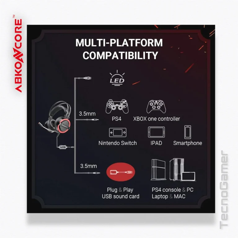 Audífono ABKONCORE CH713 USB Virtual 7.1