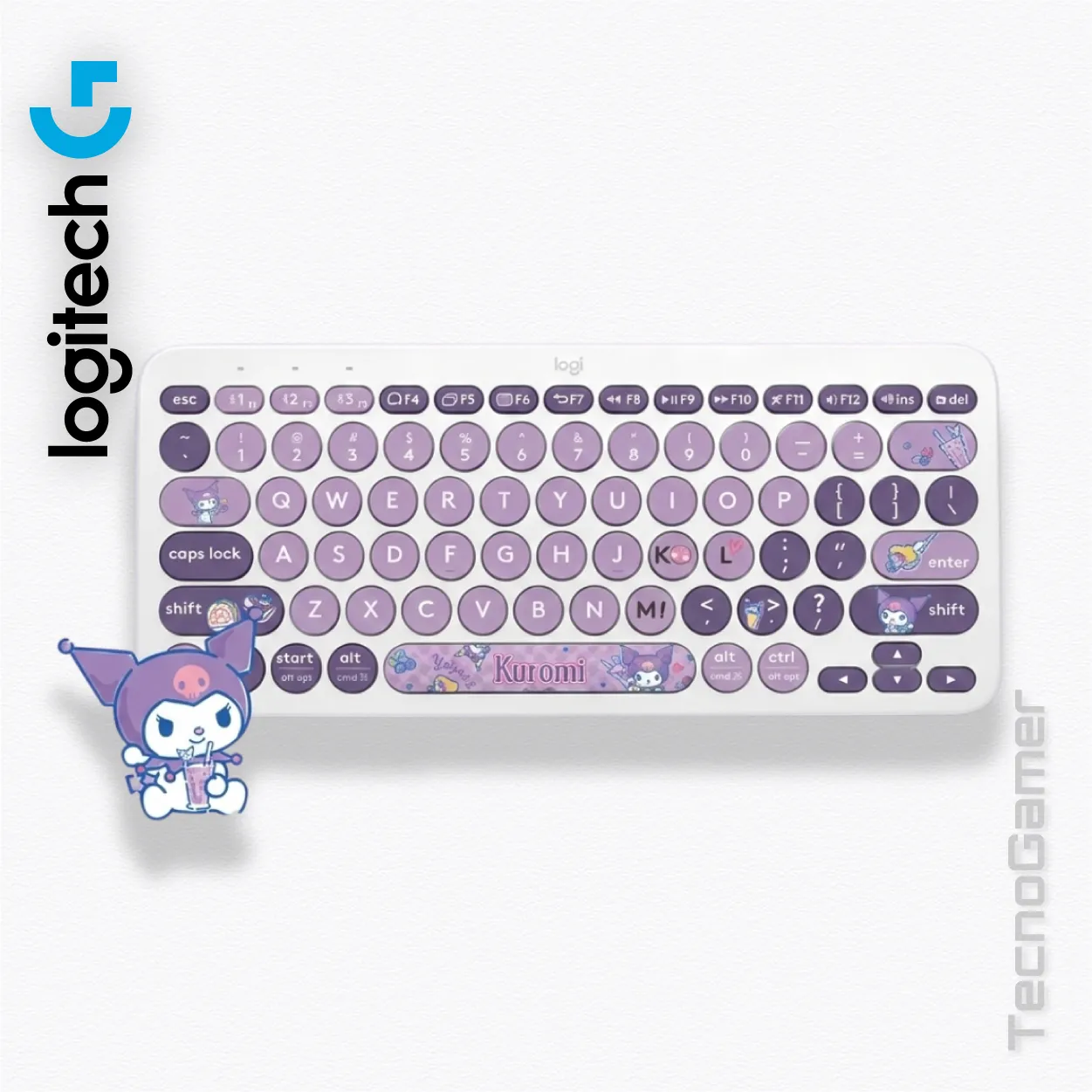 Teclado Logitech K380 - Kuromi (Multi-device)