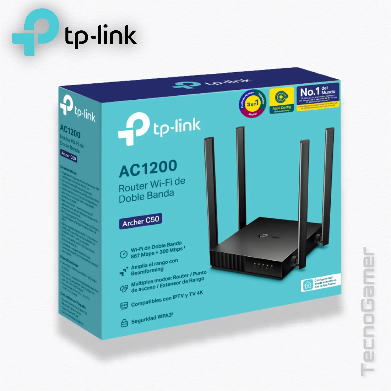 Router Tplink Archer C50,4 ANT DUAL BAND AC1200 - Imagen 4