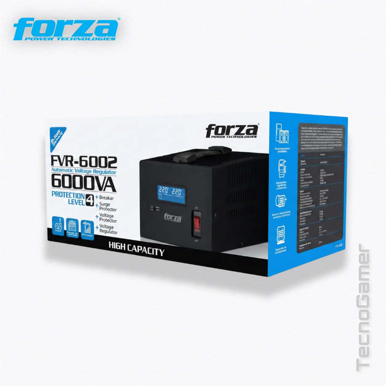 Estabilizador FORZA 6000VA-3000W FVR-6002 - Imagen 4