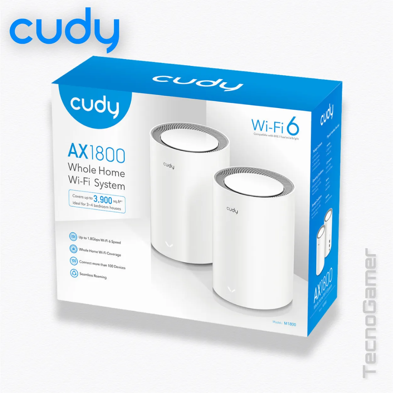 WiFi_Mesh CUDY M1800,2-PACK,WHOLE HOME-MESH AX1800 WIFI6 - Imagen 4