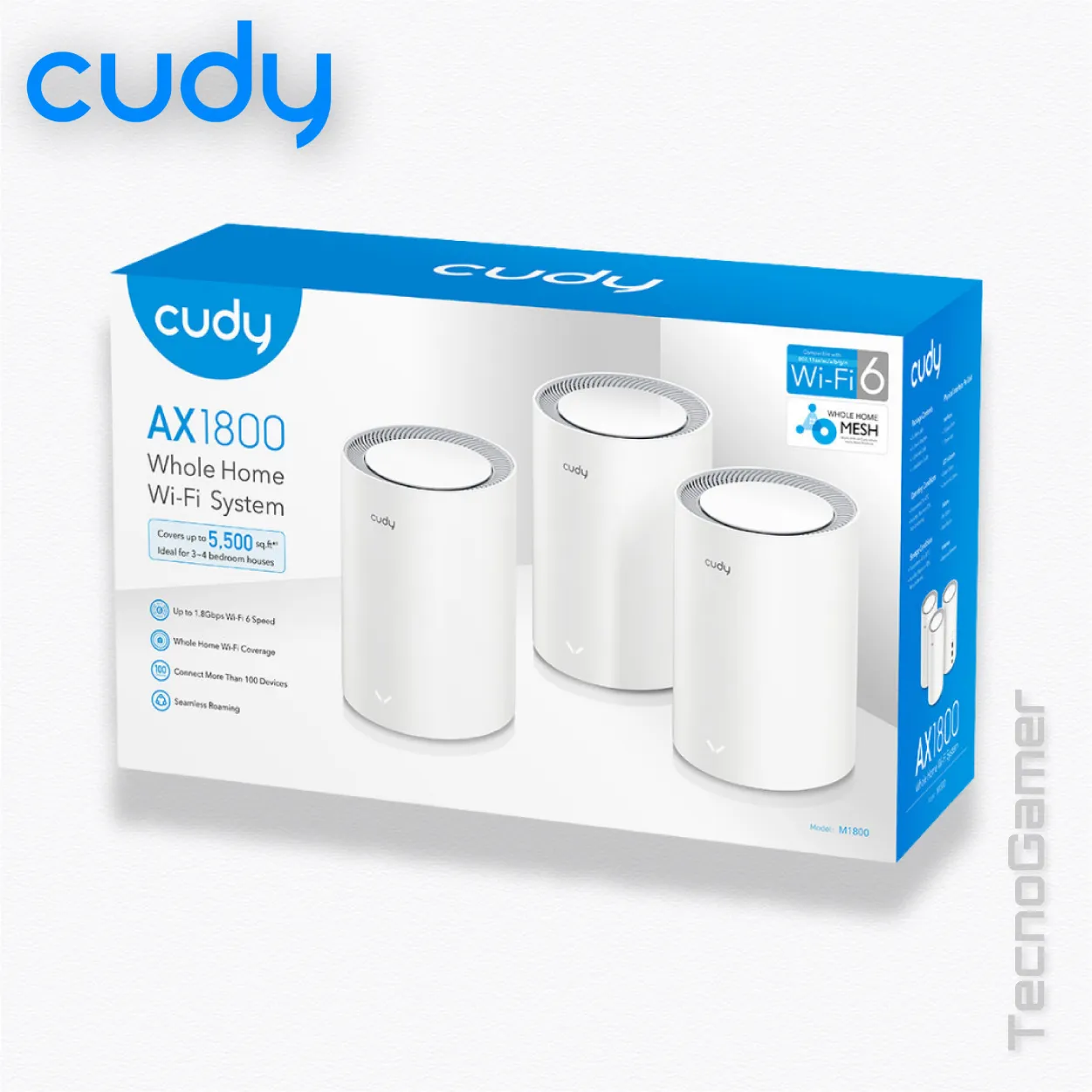 WiFi_Mesh CUDY M1800,3-PACK,WHOLE HOME-MESH AX1800 WIFI6 - Imagen 4